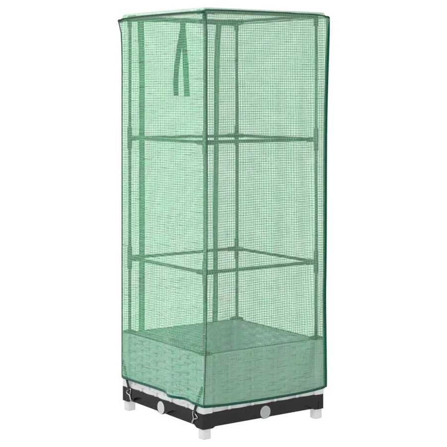 Jardinière surélevée avec housse aspect rotin 40x40x123 cm - 6
