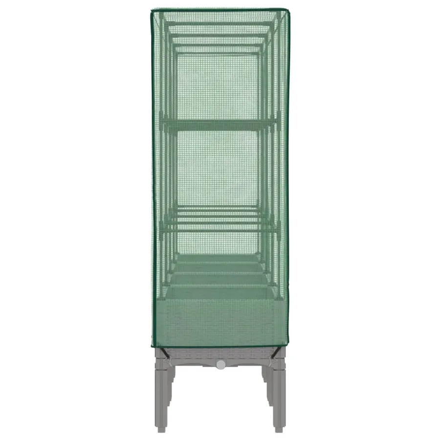 Jardinière surélevée avec housse aspect rotin 160x40x140 cm - 5
