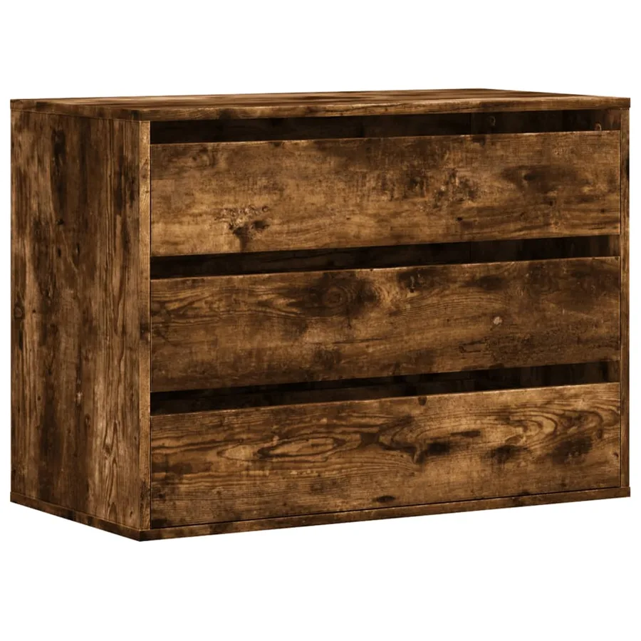 Commode d'angle chêne fumé 80x41x58 cm bois d'ingénierie - 2