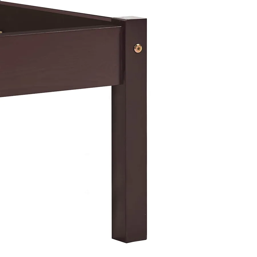 Cadre de lit sans matelas marron foncé pin massif 160x200 cm - 6
