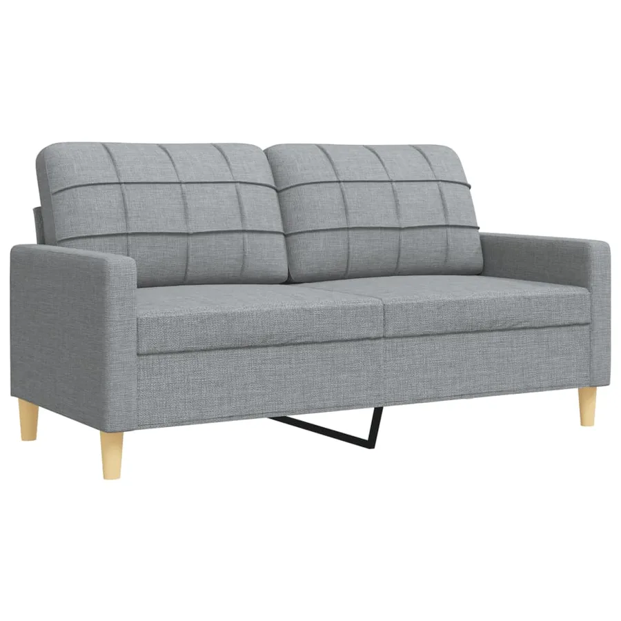Ensemble de canapés 4 pcs avec repose-pied gris clair tissu - 5