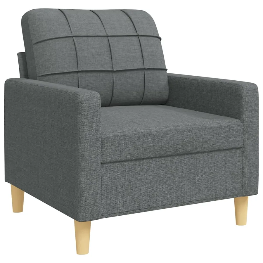 Ensemble de canapés 3 pcs gris foncé tissu - 4