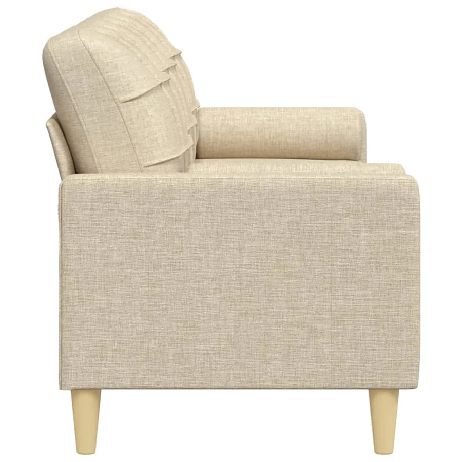 Canapé 3 places avec oreillers décoratifs crème 210 cm tissu - 4