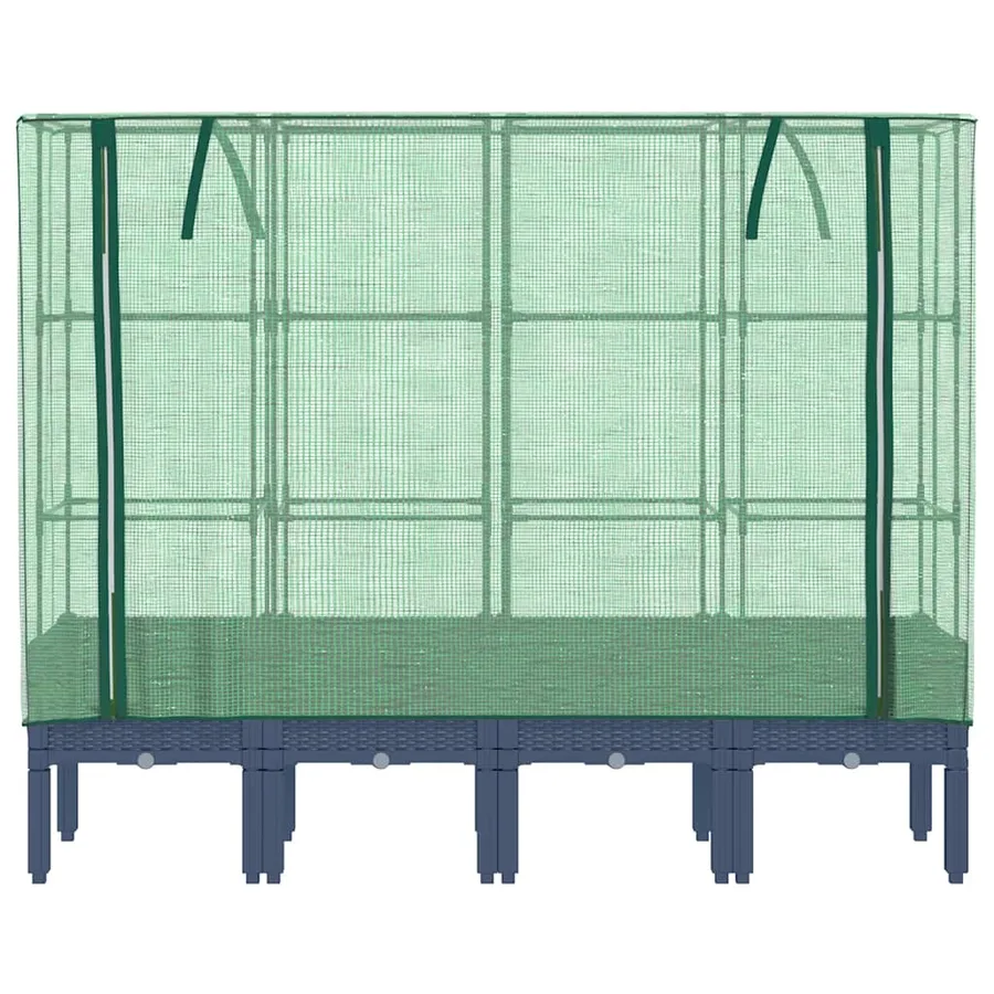 Jardinière surélevée avec housse aspect rotin 160x40x140 cm - 4
