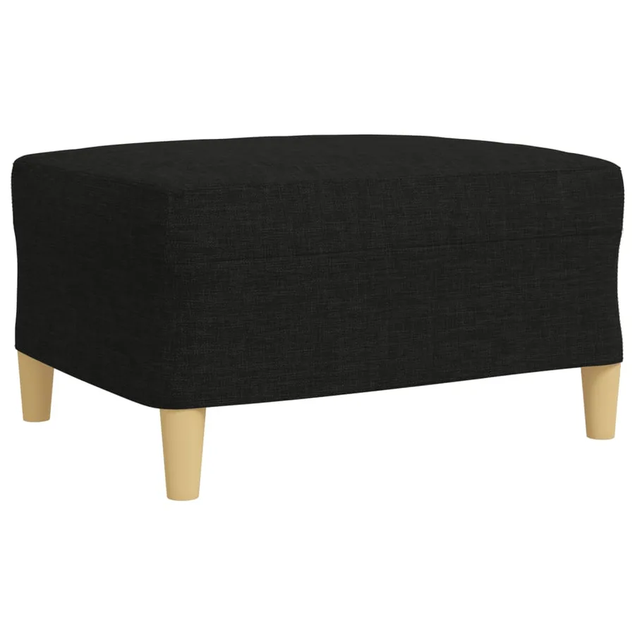 Ensemble de canapés 3 pcs avec repose-pied noir tissu - 6