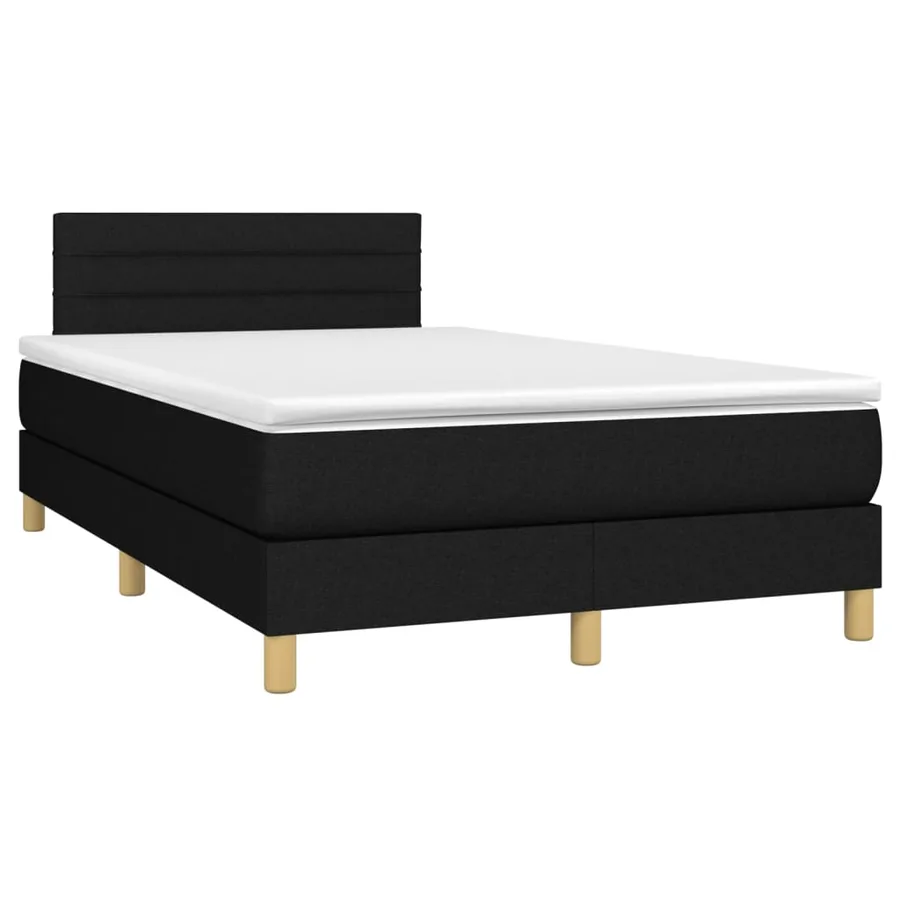 Sommier à lattes de lit avec matelas Noir 120x200 cm Tissu - 3