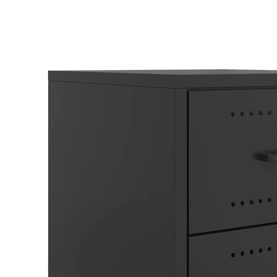 Tables de chevet 2 pcs noir 36x39x43,5 cm acier - 10