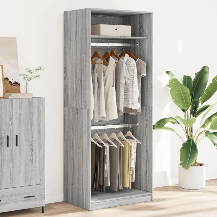 Garde-robe sonoma gris 80x50x200 cm bois d'ingénierie - 3