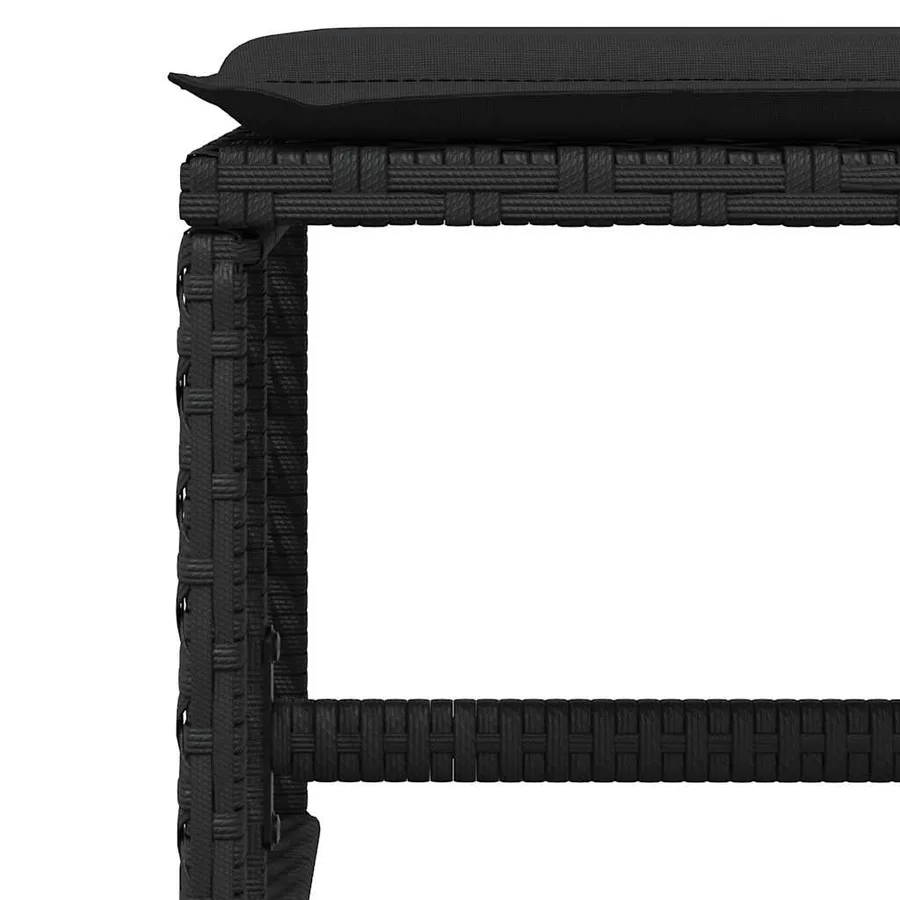 Ensemble à manger de jardin 15 pcs coussins noir résine tressée - 10