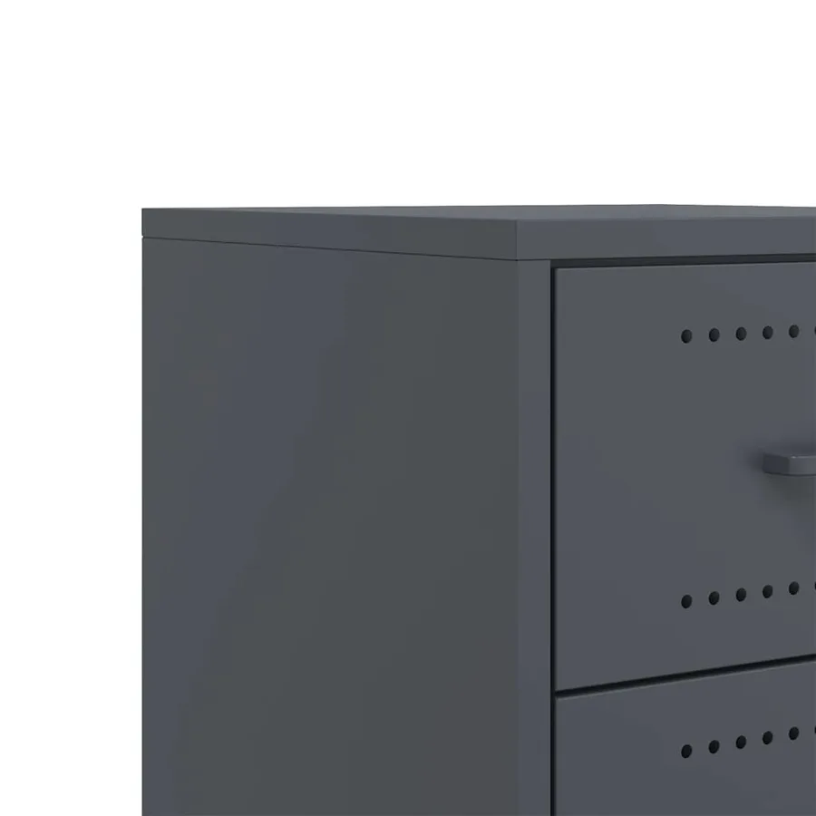 Tables de chevet 2 pcs anthracite 36x39x43,5 cm acier - 10