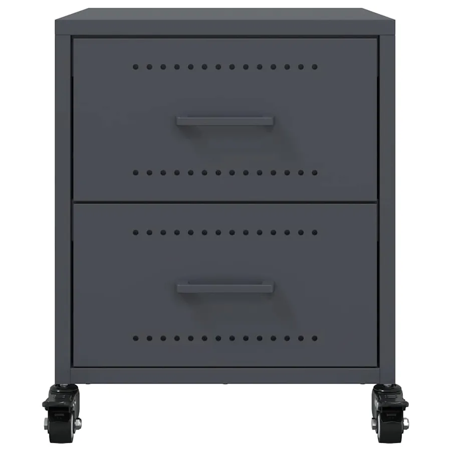 Tables de chevet 2 pcs anthracite 36x39x43,5 cm acier - 5