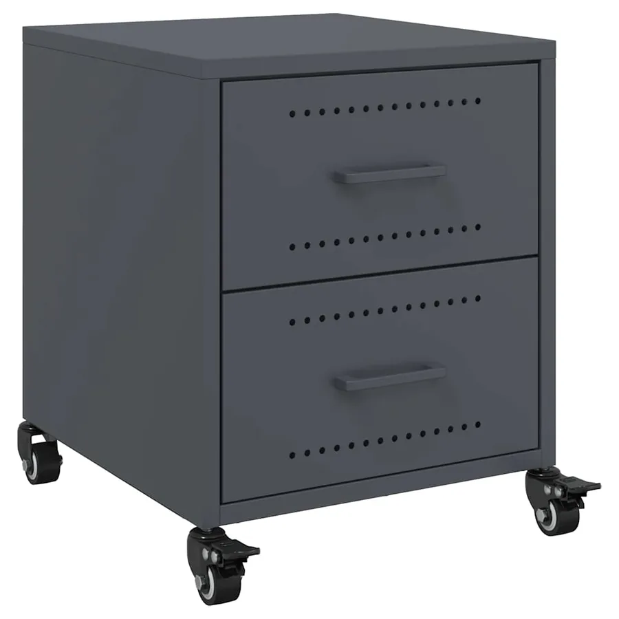 Tables de chevet 2 pcs anthracite 36x39x43,5 cm acier - 6