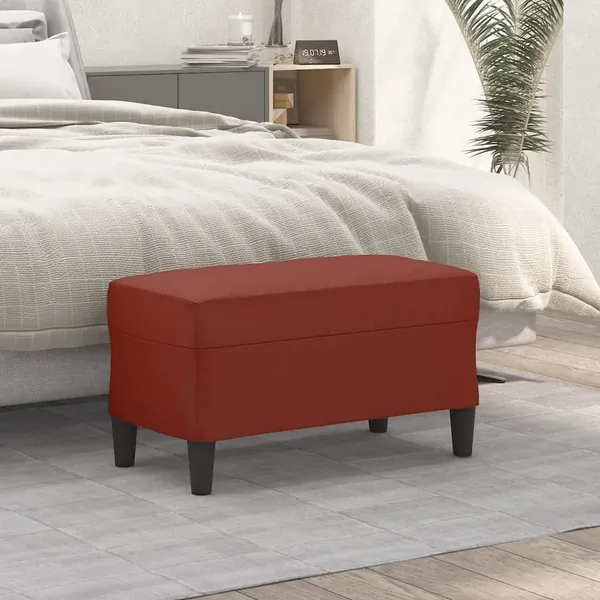 Banc Rouge bordeaux 70x35x41 cm Similicuir