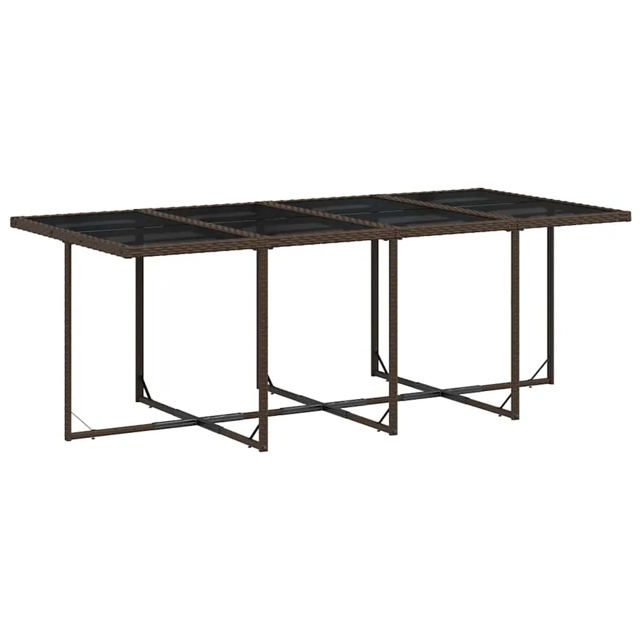 Ensemble à manger de jardin et coussins 9 pcs marron poly rotin - 3
