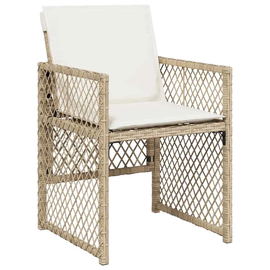 Ensemble à manger de jardin et coussins 17 pcs beige - 4