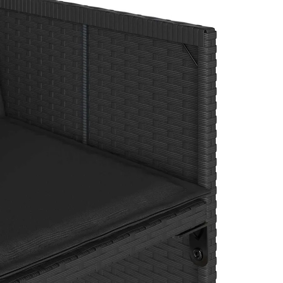 Ensemble à manger de jardin 13 pcs coussins noir résine tressée - 9