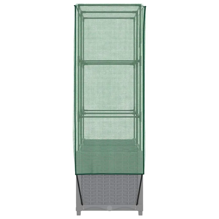 Jardinière surélevée avec housse aspect rotin 80x40x138 cm - 5