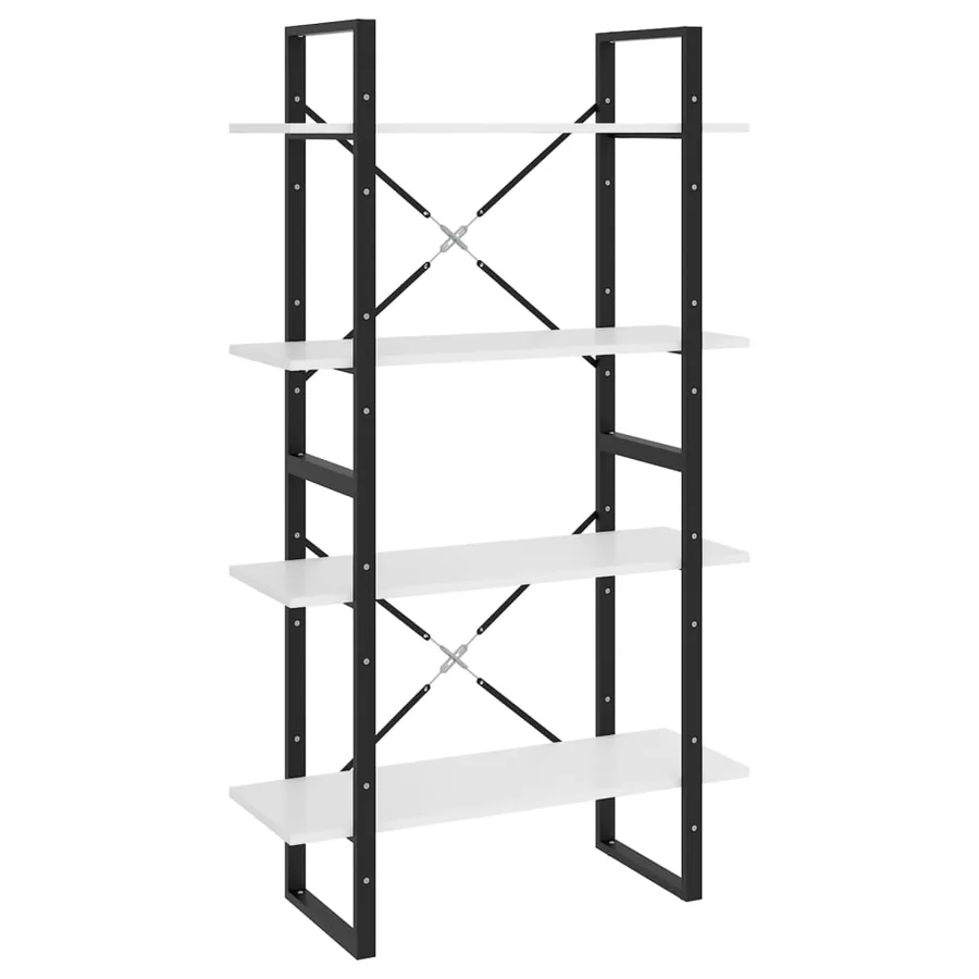 Bibliothèque à 4 niveaux Blanc 80x30x140 cm bois d'ingénierie - 2