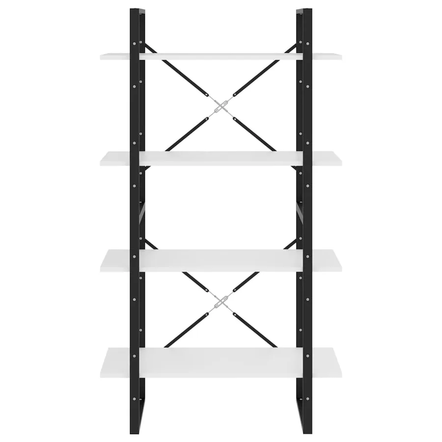 Bibliothèque à 4 niveaux Blanc 80x30x140 cm bois d'ingénierie - 5