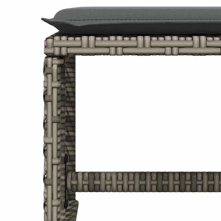 Ensemble à manger de jardin 15 pcs coussins gris résine tressée - 10