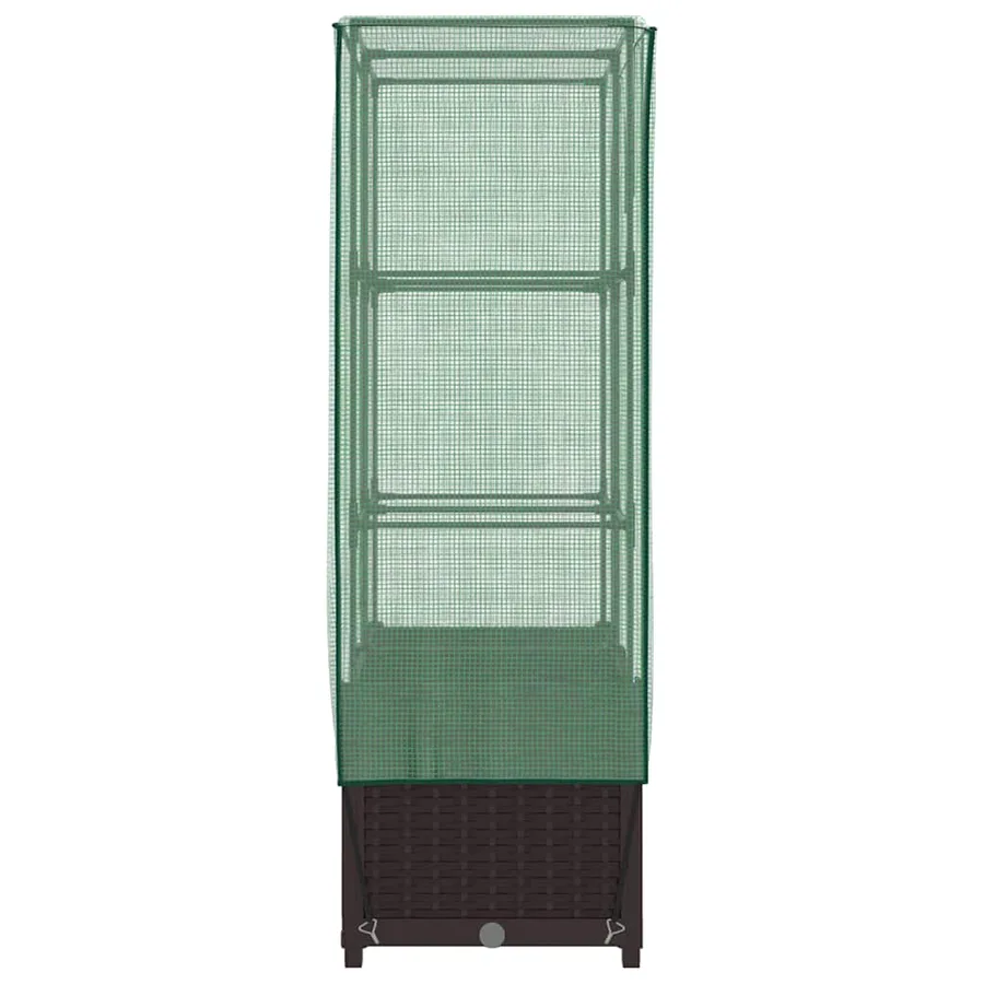 Jardinière surélevée avec housse aspect rotin 80x40x138 cm - 5