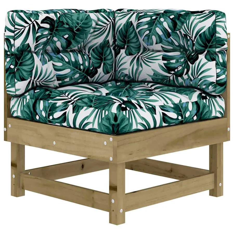 Salon de jardin 7 pcs avec coussins bois de pin imprégné - 4