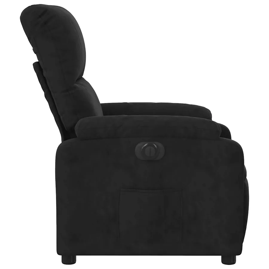 Fauteuil inclinable électrique noir tissu microfibre - 9