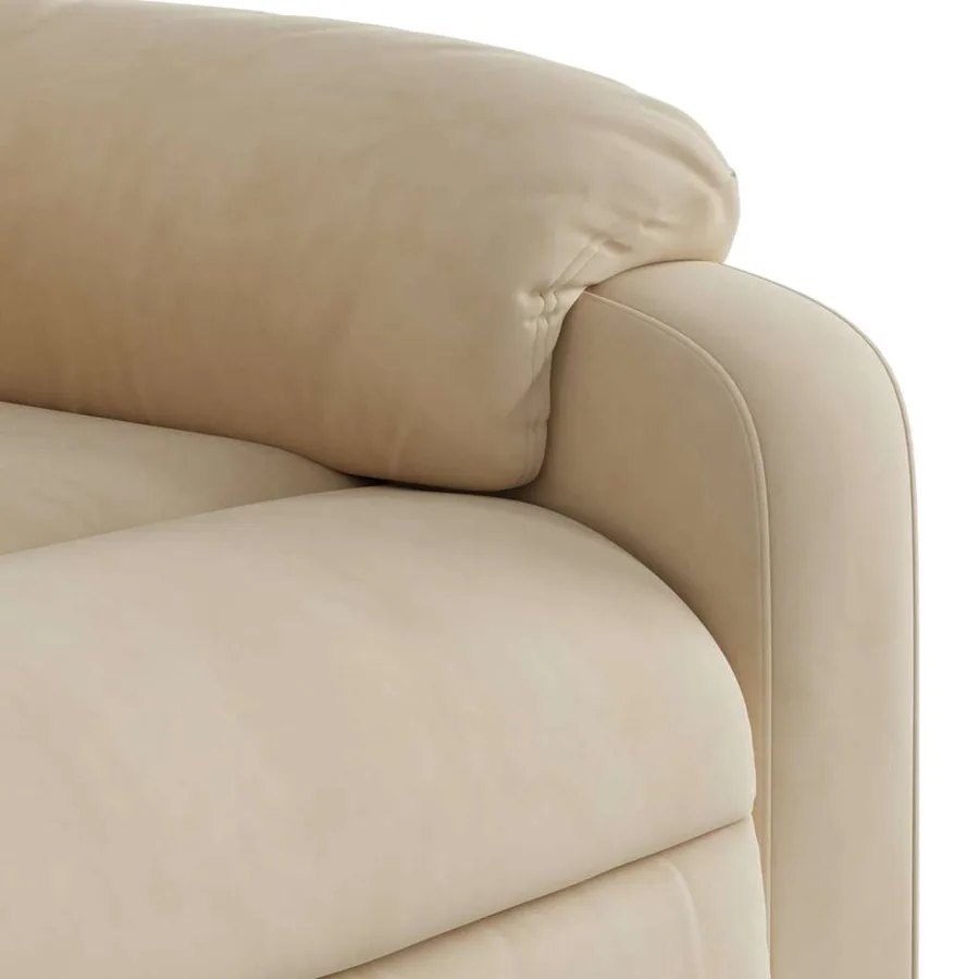 Fauteuil inclinable électrique crème tissu microfibre - 13