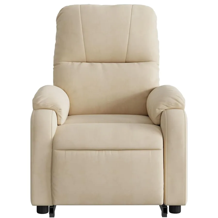 Fauteuil inclinable électrique crème tissu microfibre - 9