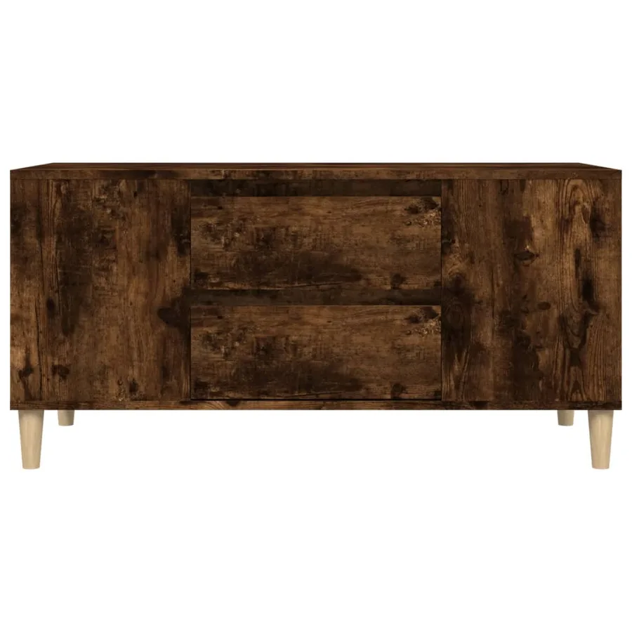Meuble TV Chêne fumé 102x44,5x50 cm Bois d'ingénierie - 7