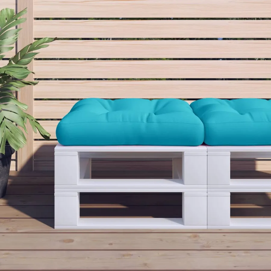 Coussin de palette turquoise 50x50x12 cm tissu