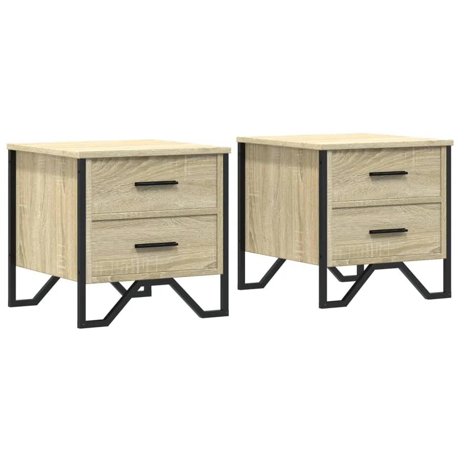 Tables de chevet 2 pcs chêne sonoma 40x41x40 cm bois ingénierie - 2