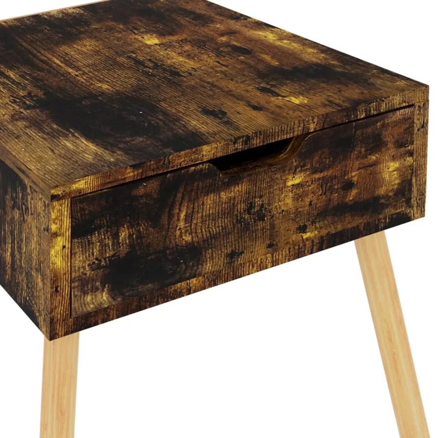 Tables de chevet 2 pcs Chêne fumé 40x40x56 cm Bois d'ingénierie - 9
