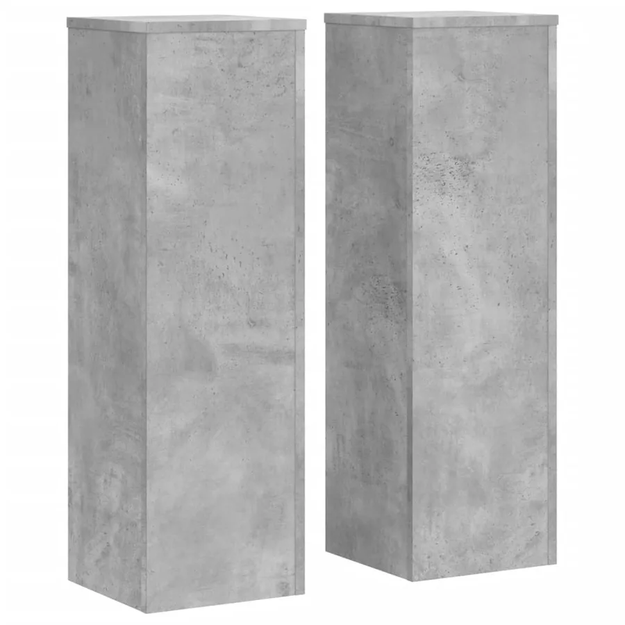 Supports pour plantes 2 pcs gris béton bois d'ingénierie - 2