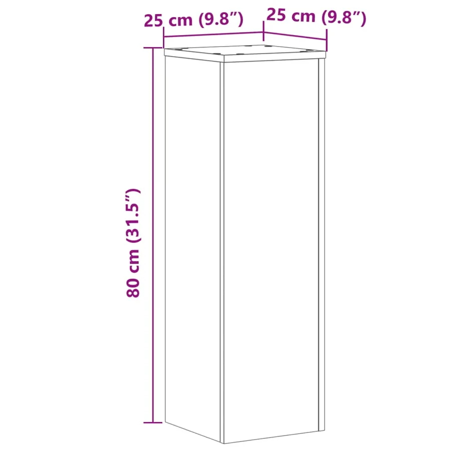 Supports pour plantes 2 pcs gris béton bois d'ingénierie - 8