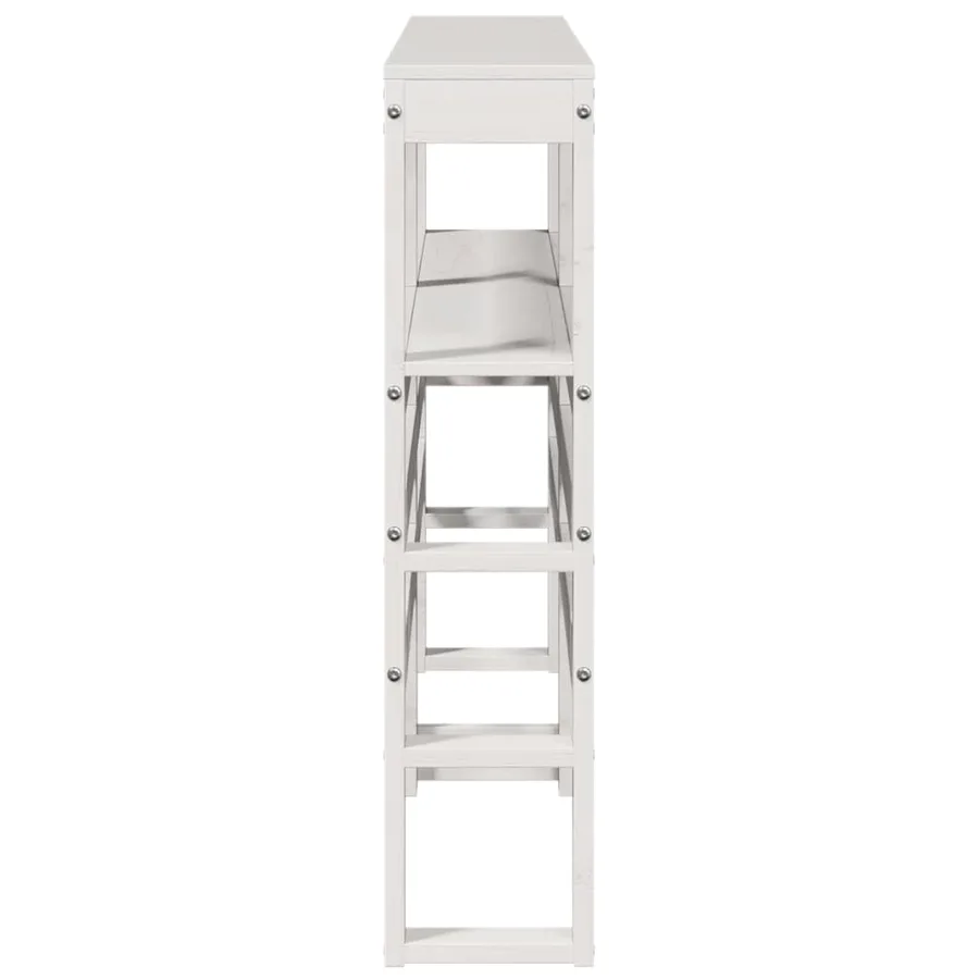 Tête de lit avec étagères blanc 120 cm bois massif de pin - 5