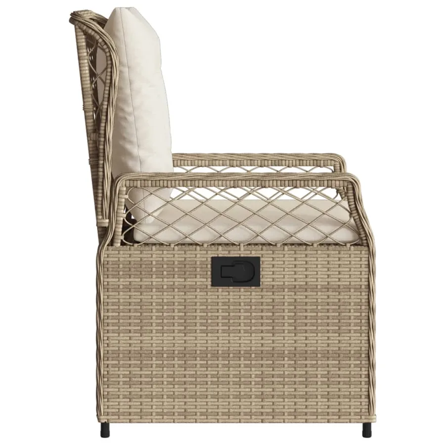 Chaises inclinables de jardin lot de 2 beige résine tressée - 6