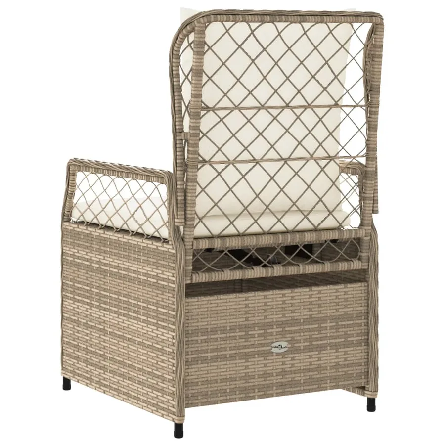 Chaises inclinables de jardin lot de 2 beige résine tressée - 7