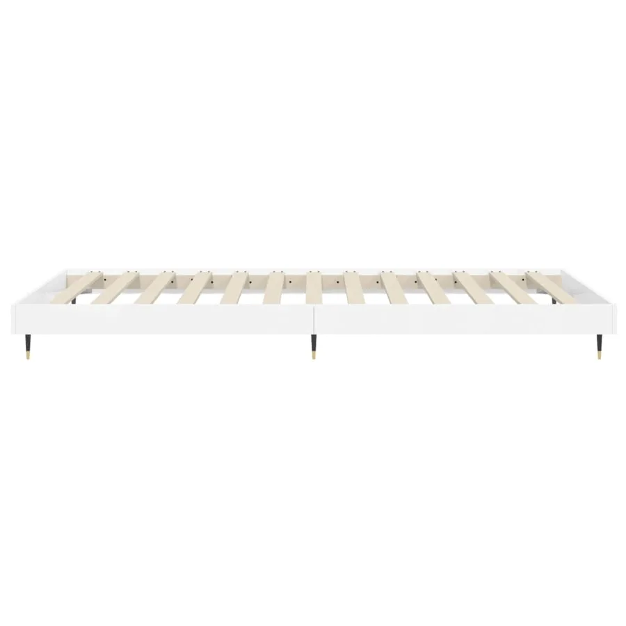 Cadre de lit sans matelas blanc brillant 75x190 cm - 7