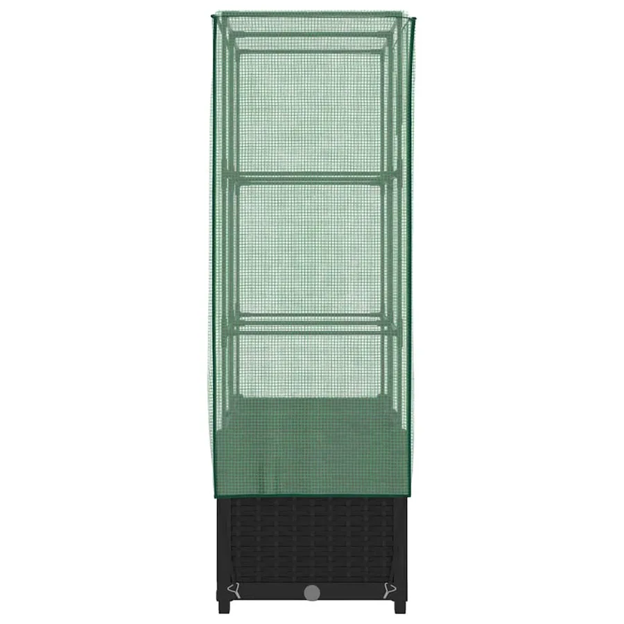 Jardinière surélevée avec housse aspect rotin 80x40x138 cm - 5