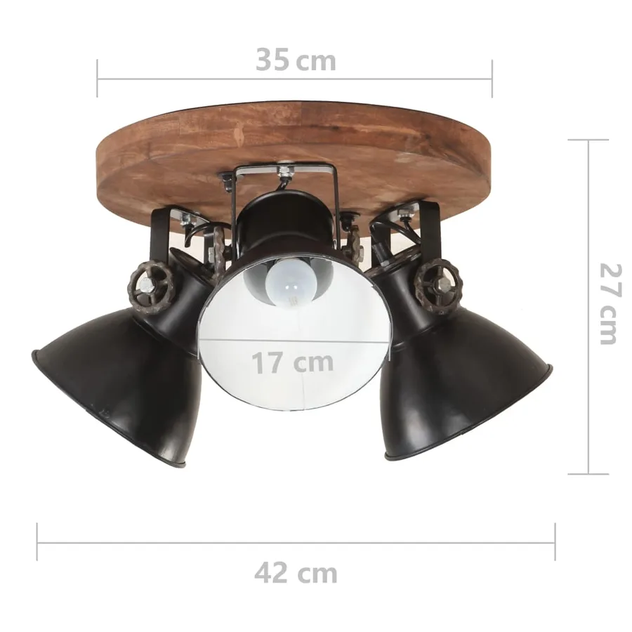 Plafonnier industriel 25 W Noir 42x27 cm E27 - 7