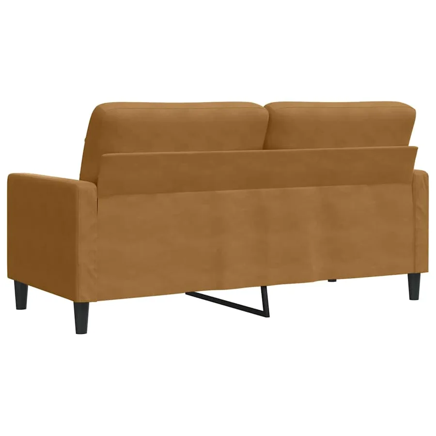 Canapé à 2 places Marron 140 cm Velours - 6