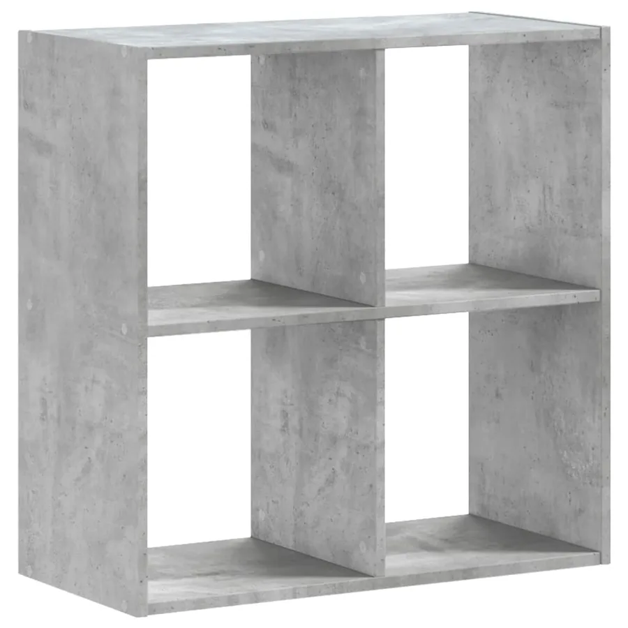 Bibliothèque gris béton 68,5x32x68,5 cm bois d'ingénierie - 2