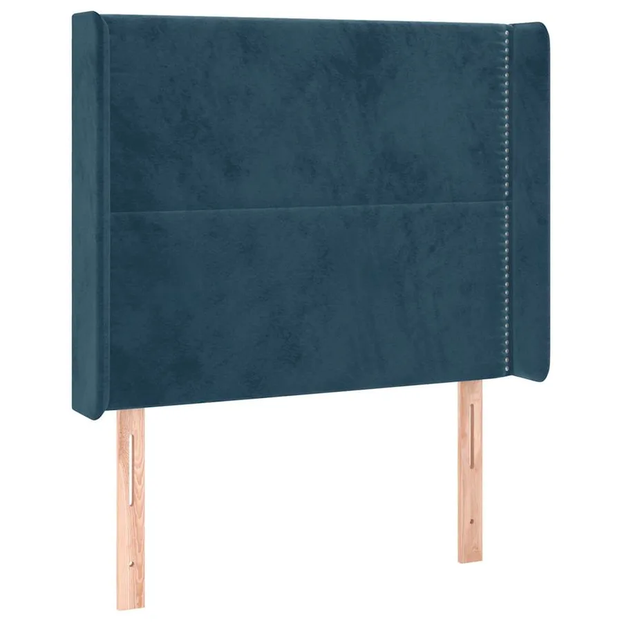 Tête de lit avec oreilles Bleu foncé 83x16x118/128 cm Velours - 2