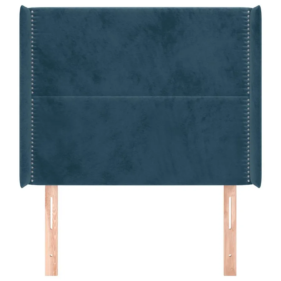 Tête de lit avec oreilles Bleu foncé 83x16x118/128 cm Velours - 3