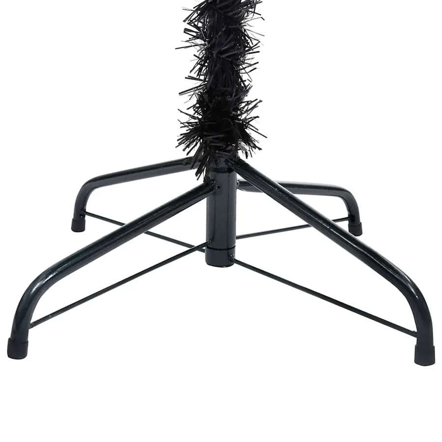 Arbre de Noël artificiel pré-éclairé et boules noir 120 cm PVC - 2