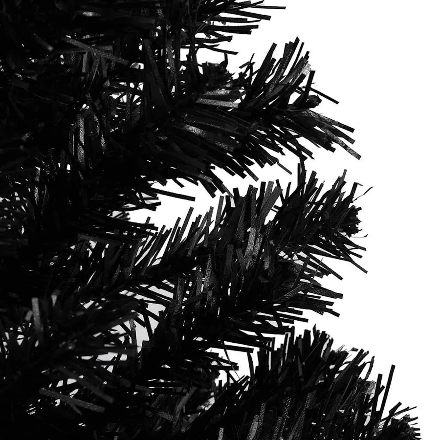 Arbre de Noël artificiel pré-éclairé et boules noir 120 cm PVC - 3