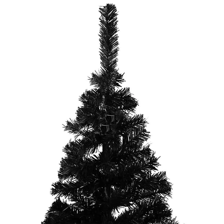 Arbre de Noël artificiel pré-éclairé et boules noir 120 cm PVC - 4