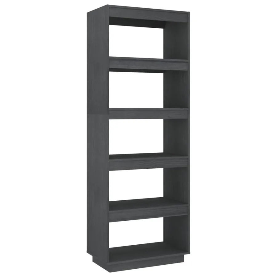 Bibliothèque/Séparateur de pièce Gris 60x35x167 cm Pin massif - 2