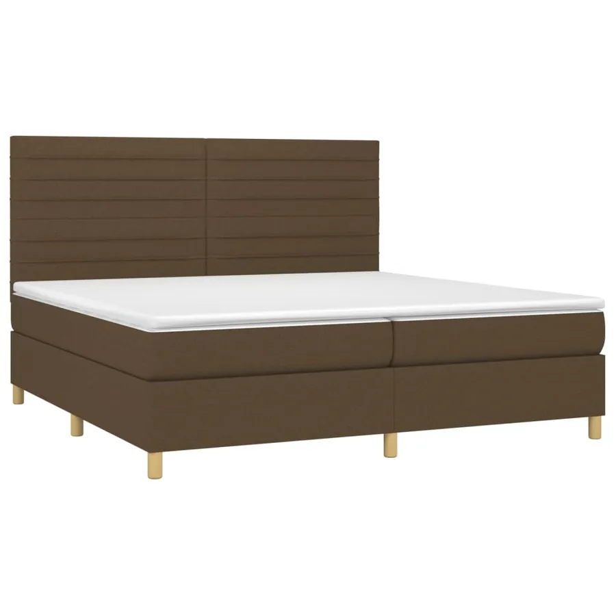 Sommier à lattes de lit matelas et LED Marron foncé 200x200 cm - 3
